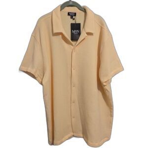 Man's Short Sleeve Shirt -Man Boohoo- Yellow Size XL